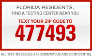 Florida Residents Testing Center Text Zip Code To 477493