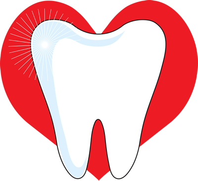 Tooth with a heart around it