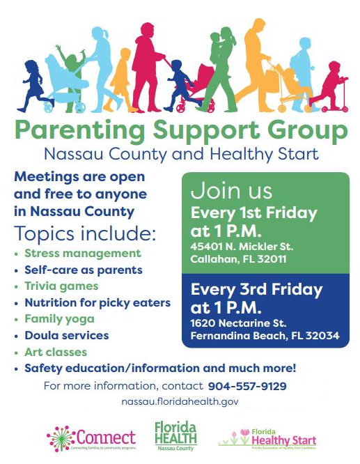 Parent Support Group infographic. Please see below for contents