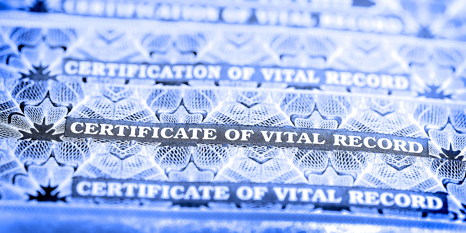 Stack of vital statistics records